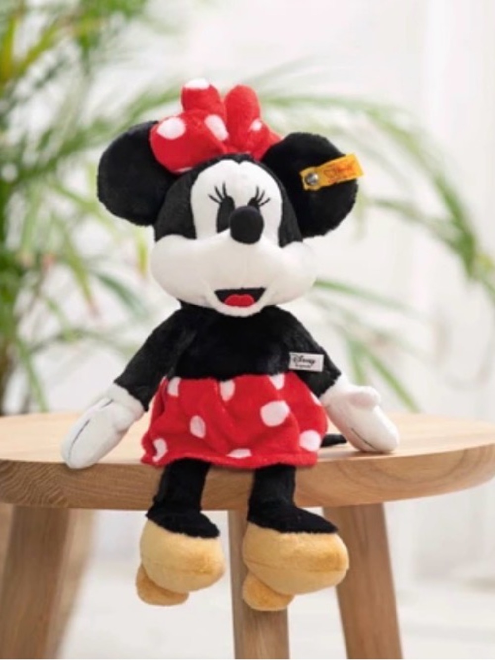 Steiff Disney Minnie Mouse Plush in Red, Black, White
